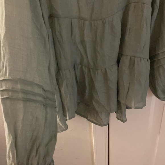 Zac & Rachel Lily Pad Green Flowy Tunic Blouse Size XL NWT MSRP $40 - Picture 3 of 6